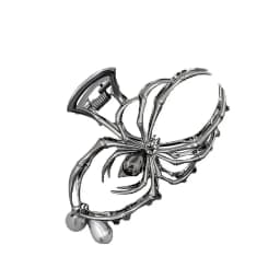 1Pcs Halloween Black Spider Hair Claw Clips with Pearl Charm Design,Metal Gothic Punk Hair Clips Strong Hold Hair Accessories