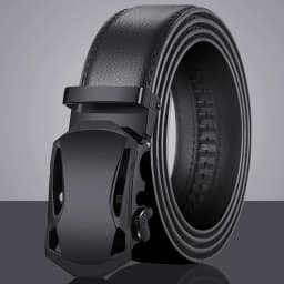 Alloy Automatic Buckle Men's Belt (Non-Iron, Rustproof), Premium Large Size Dress Belt for Business Casual, Lightweight Durable