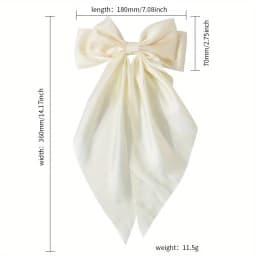 2/3pcs WomenGirls Large Bow Hair Clips, Soft Long-Tailed Bow Hairpins, Vintage Metal Hair Clip Silk Headband, Elegant Hair Acces