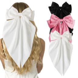 2/3pcs WomenGirls Large Bow Hair Clips, Soft Long-Tailed Bow Hairpins, Vintage Metal Hair Clip Silk Headband, Elegant Hair Acces