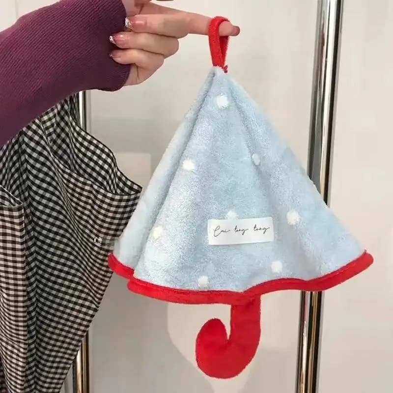 Mini Umbrella-shaped Hand Towel, Cute Absorbent And Quick-drying Bathroom Towel, Thickened Coral Fleece Kitchen Handkerchief