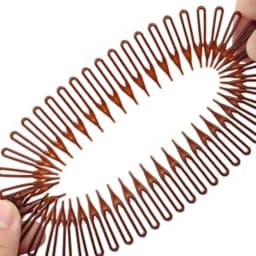 Circle Hair Comb Clips Set, 2 Pcs Black & Brown Hair Accessories, Head-Shaping Hair Styling Tools, Secure Flyaways Hair Clamps