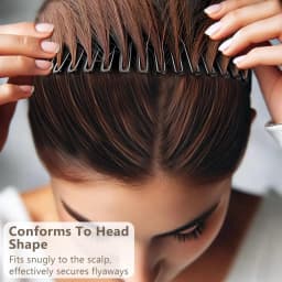 Circle Hair Comb Clips Set, 2 Pcs Black & Brown Hair Accessories, Head-Shaping Hair Styling Tools, Secure Flyaways Hair Clamps
