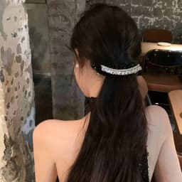 1 Piece Sparkling Crescent Rhinestone Banana Clip - Back-of-Head Hair Accessory for Women, Ideal for Bun & Ponytail Styling