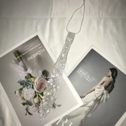 High Quality Fashion White Shiny Rhinestone Necktie Luxury Pre-Tied Crystal Neck Tie Elastic Elegant Costume JK Tie Prom