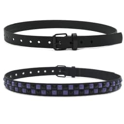 New Purple Rivet Punk Women's Belt Hip Hop Y2k Jeans Accessories Girdle Fashion Trend Pu Leather Pin Buckle Waistband Unisex