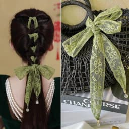 Ribbon Floral Embroidered Lace Ribbon Headbands Long Thin Pendant Sun Hat Lace Trim Hair Ribbon Bag Decoration Hair Accessories