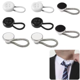 8Pcs Metal Collar Button Extender Flexible Neck Extender Shirts Button Expanders Lengthen Buckle Elastic