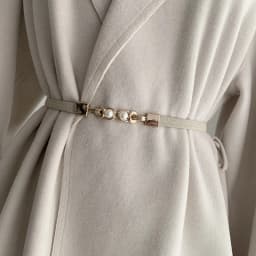 Elegant Double Pearls Buckle Elastic Women Belts Black Thin Straps Lady Girl Dress Skirt Decor Waistbands
