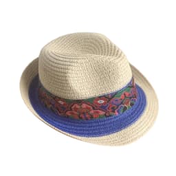 Blue and White Striped Straw Hat Summer Sun Protection Straw Hat Beach Vacation Decoration Fashionable Unisex Sun Protection Hat