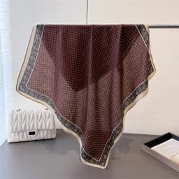 Trendy Print Square Scarf For Women Cotton Velvet Neck Scarf Shawl Warp Elegant Neckerchief Bandanas Ladies Hijab