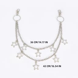 1pc Star Double Layer Waist Chain Mens Decorative Pant Chain Jeans Trouser Chains Hip Hop Rock Chain Punk Retro Belt Chain