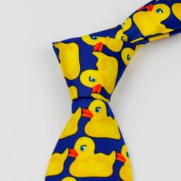 Cute Men's 8cm Polyester Navy Blue Necktie Yellow Duck Printed Patterns Soft Ties Wedding Celebration Business Accessory Gifts