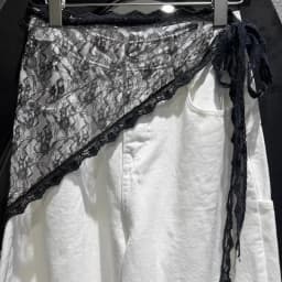 Lace Trim Bandana Triangle Scarf Delicate Ins Ruffled Lace Hair Scarf 2-in-1 Head Band Waist Accessory for Y2K Outfits Headscarf