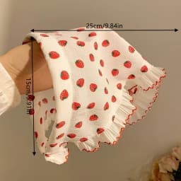 1 Piece of Cute Strawberry Triangle Headscarf with Hairband, Pastoral Style Lace Women's Headwear, Spring Outing Picnic Hair Accessory