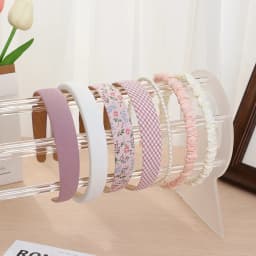 7-Piece Set of Retro French-Style Versatile Floral and Plaid Headbands for Women, Suitable for Party Outfits and Outdoor Wear