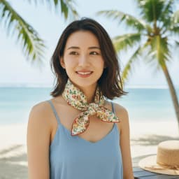 Elegant Cashew Small Square Scarf Cherry Flower Cotton Linen Print Scarves Korean Headband Printed Silk Scarf Outdoor