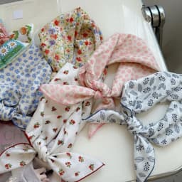Elegant Cashew Small Square Scarf Cherry Flower Cotton Linen Print Scarves Korean Headband Printed Silk Scarf Outdoor