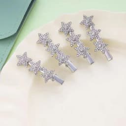 New Versatile Sparkling Diamond Star Hair Clip, Sweet and Cool Duckbill Clip, Side Clip, Forehead Bangs Hairpin, Hair Accessory