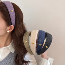 Adult Lazy Old Money Style Wide Edge Headband Retro Suede High Skull Top Hair Accessories Show Small Face