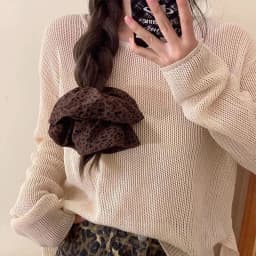 Vintage Leopard Print Large Scrunchie For Women Girls Sweet Hair Ornament Hair Tie Hair Band Hair Ring Fashion Hair Accessories