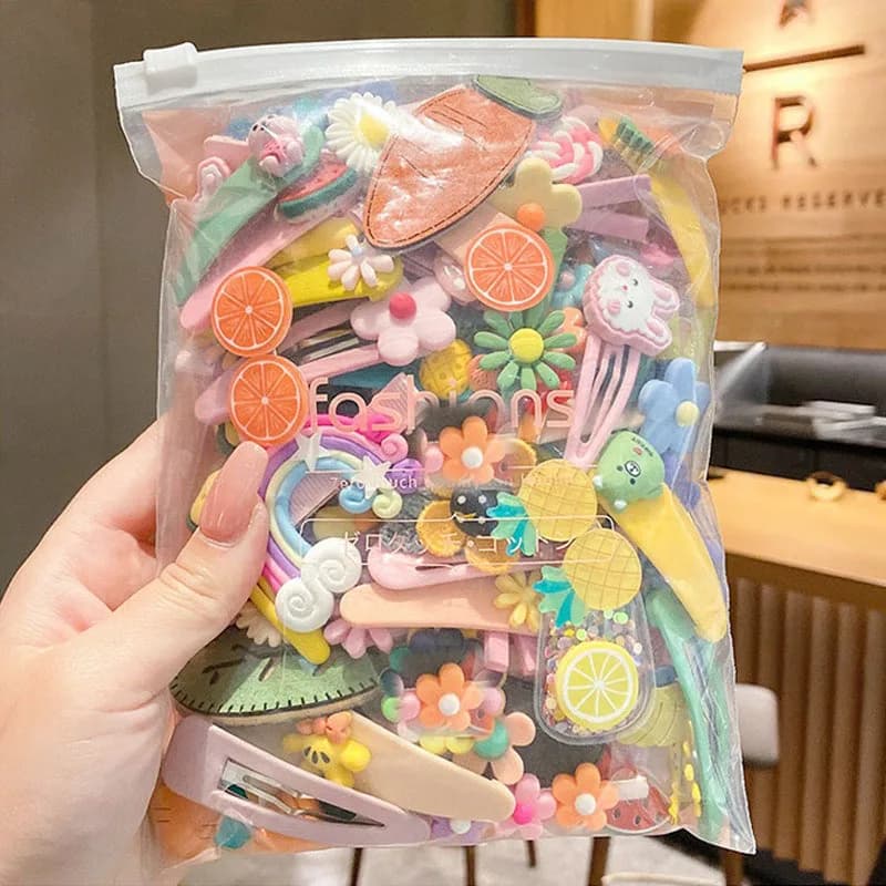 70Pcs Great Value Big Bag Children's Hair Accessories Girls Hairpin Korean Cute Princess Bangs Broken Little Headgear Baby Clip
