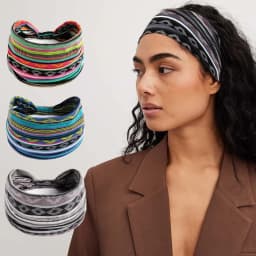 European American Women'S Bohemian Style Elastic Headscarf Fashionable Breathable Cotton Wide Brimmed Hair Accessories