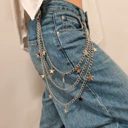 A Harajuku Style Street Hip-Hop Y2k Jeans Chain Belts Personalized Punk Style Double-Layer Waist Chain for Men Women Accessories