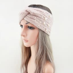 Pearl Headband Winter Ear Warmer Knitted Cross Headwrap Turban Wide Brim Headwear for Women Girls Fashion Hair Accessories