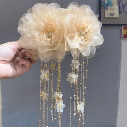 Elegant Lotus Flower Hair Clip Sequins Tassels Hair Claw For Women Girls Sweet Fashion Shark Clip Hair Accessories Gifts