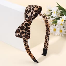 Korean Leopard-print Bow Headband Retro Elegant Velvet Hair Band No Slip Hair Hoop For Girls Women Fashion Headwear Accessories