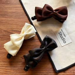 1Pc Korean Satin Bows Hair Clips For Women Plastic Banana Clips Black Brown Ponytail Holder Non-slip Solid Barrettes Accessories