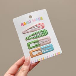 4PCS/Set Cute Colorful Print Hairpins For Girls Sweet Hair Ornament Barrettes BB Hair Clips Kids Lovely Hair Accessories