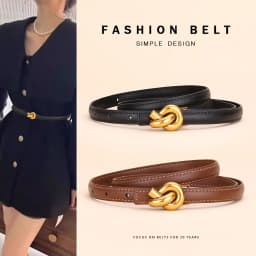 New Women's Leather Belt, Fashion Simple Thin Waist Belt, Versatile Decoration, High-End Sense of Pants Belt.