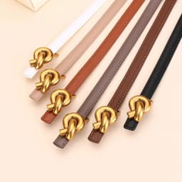 New Women's Leather Belt, Fashion Simple Thin Waist Belt, Versatile Decoration, High-End Sense of Pants Belt.