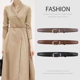 Ladies' Alloy Belt Buckle Two-Layer Cowhide Belt for Versatile, High-End, and Simple Business Casual Wear with Jeans