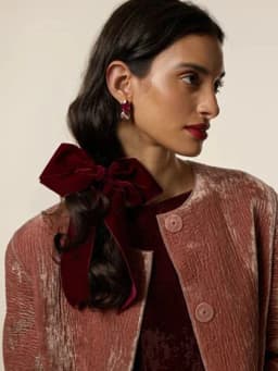 Lystrfac Velvet Ribbon Overise Hair Bow for Women Girls Solid Color Hair Rope Elastic Hair Band Hair Tie Hair Accessories