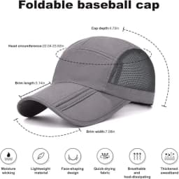 New Design Quick Drying Baseball Cap Packable Lightweight Sports Hat Breathable Polyester Outdoor Hat