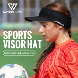 WRELS Sun Visor Hat Breathable Topless UV Protection Sports Cap Adjustable Outdoor Sports Tennis Golf Running Sunscreen Cap