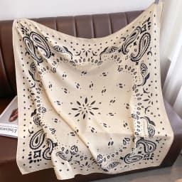 90*90cm Paisley Printed Square Scarf For Women Imitation Silk Scarves Bandanas Luxury Large Shawl Beach Wraps Elegant Hijab
