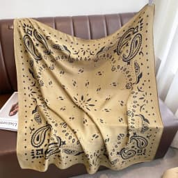90*90cm Paisley Printed Square Scarf For Women Imitation Silk Scarves Bandanas Luxury Large Shawl Beach Wraps Elegant Hijab