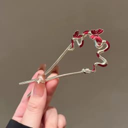 Snake Hairpin Vintage Advanced Sense Chinese Style Hair Stick Enamel Flower Hair Pin Plate Hair Retro Hair Clip Hair Accessory