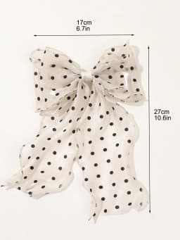 1Pcs Black Polka Dot Organza Bow Hair Clip Women's Fluffy Ribbon Hairgrip French Headdress Sweet Cute Hair Accessories HairPins