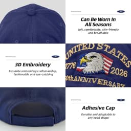 ABLECAP 250th Anniversary Hat USA Patriotic Baseball Caps Eagle Embroidered Baseball Hats for Men Women 250 Year Anniversary Cap