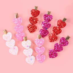 8/16pcs Glitter Heart Hair Clips Girls Women Valentine's Day Sweet Heart Barrettes Clips Hairpins for Kids Hair Accessories