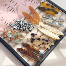 2pcs/Set Elegant Acetate Oval Hairpins Barrettes Korean Style Side Bobby Pins Bangs Hair Clip Accessories for Women And Girls