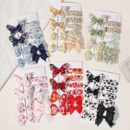 10/11Pcs 2Styles Girls Butterfly Hair Clips BB Clips Handmade Barrettes Kids Newyear Atmosphere Gifts Hair Accessories for Baby