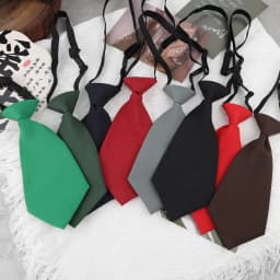 20cm Short Tie Women Kids Solid Red Black JK DK Ties Casul Shirt Accessories Bowknot Lazy-tie Girls Boys Small Necktie Cravat