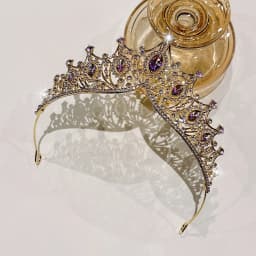 1 simple and versatile fashionable high-end golden purple crown suitable for daily hair accessories