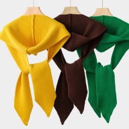 Fashion Design Decorate Casual Hat Scarf Women Autumn Winter Korean Version Shawl Beanie Warm Striped Wool Knitted Female